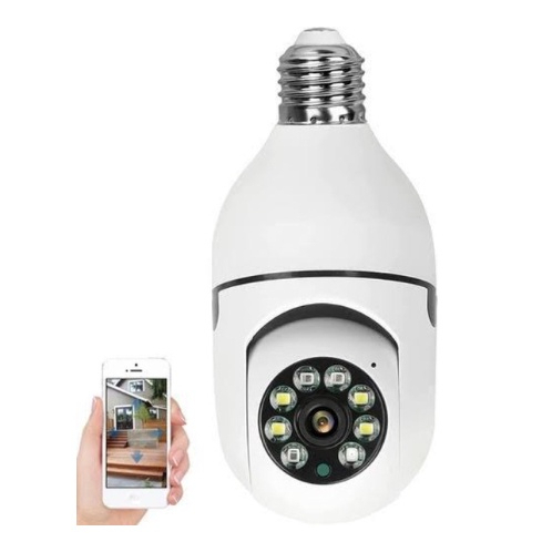 Camera segurança wifi ip sem fio 360 encaixe lampada aplicativo yoosee visão noturna segurança - bivolt