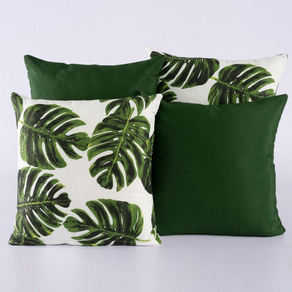 Kit Com 04 Capas Para Almofadas Decorativa Para Decoração de Quarto Sala Floral  Liso com Zíper