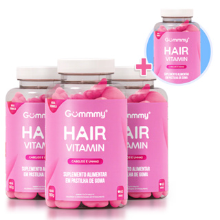 Kit 3 Gummy Hair  + 1 Pote Extra - Vitamina Para Unhas E Cabelos Em Goma em Oferta na Shopee