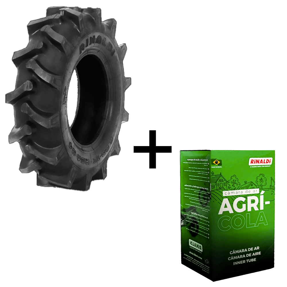 Kit Pneu Carreta De Implemento Tracionado 600-14 Rga 34 Rinaldi + Camara