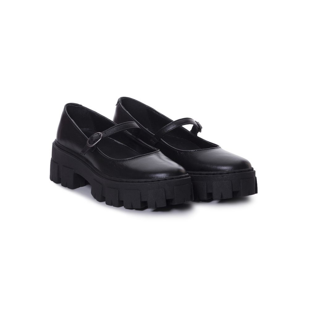 Sapato mocassim feminino sola tratorada plataforma de couro confortavel