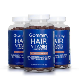 Kit 3 Gummy Men Vitamina para Cabelo e Barba em goma - Cola