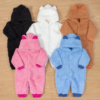 Macacão de bebê longo pelúcia teddy