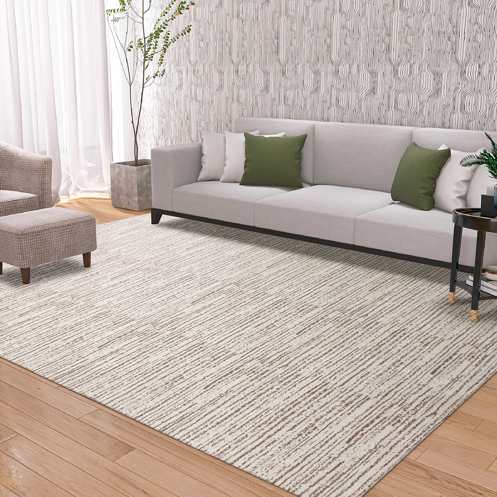 Tapete Grande 200 x 300 Sala e Quarto Mesclado Antiderrapante Caramelo Claro Marrom Bege