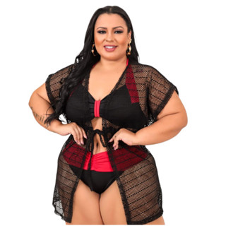 SAIDA DE PRAIA TIPO KIMONO PLUS SIZE