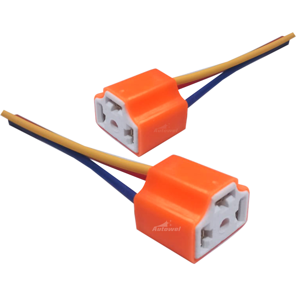 Par Chicote Soquete Conector Plug Farol Lâmpada H4