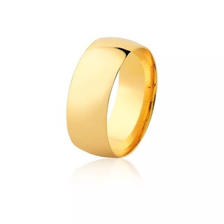 Aliança (1 Unid) Tugstênio Folheada Ouro 18k 8mm. Ref: A1