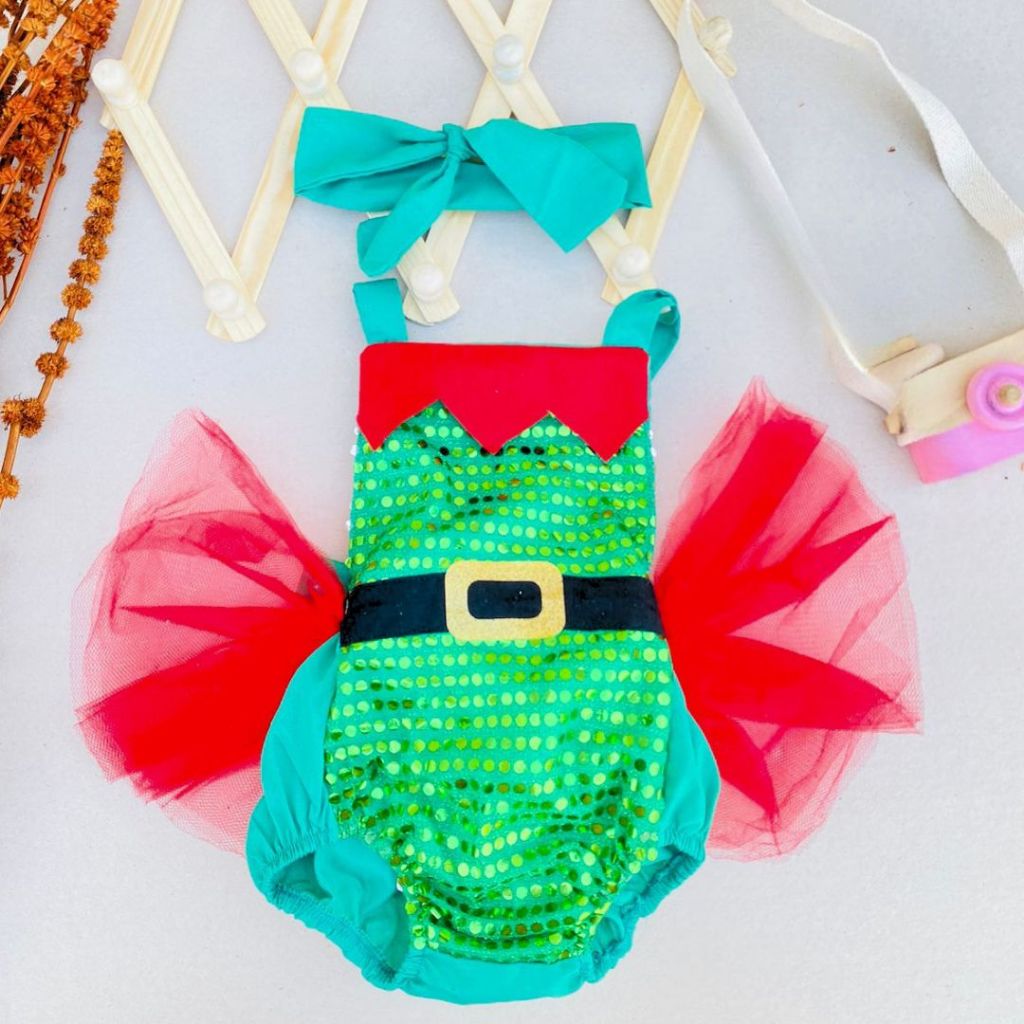 Romper Tematico Natal Mamâe Noel Para Bebês Meninas Ensaio Tematico Feliz Natal Tamanho 3 mes até 12 meses