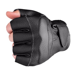 Luva Masculina E Feminina Moto Motociclista Motoqueiro Motoboy Meio Dedo De Couro Legítimo Resistente