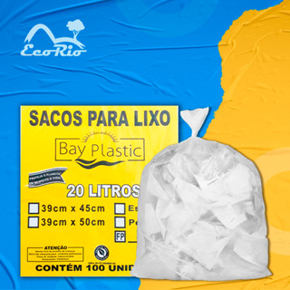 Saco de Lixo Transparente 20Litros 100 Unidades Micra 0,4 BayPlastic