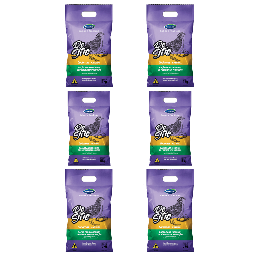 Kit 6 Rações DoSítio Codornas Natural 5 kg