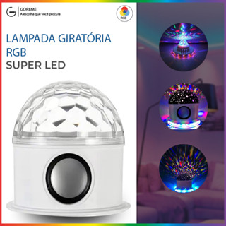 Caixa de Som e Luz de Festa Super LED Portátil RGB USB Bluetooth | Discoteca | Balada | Iluminação | Festa | Lâmpada LED