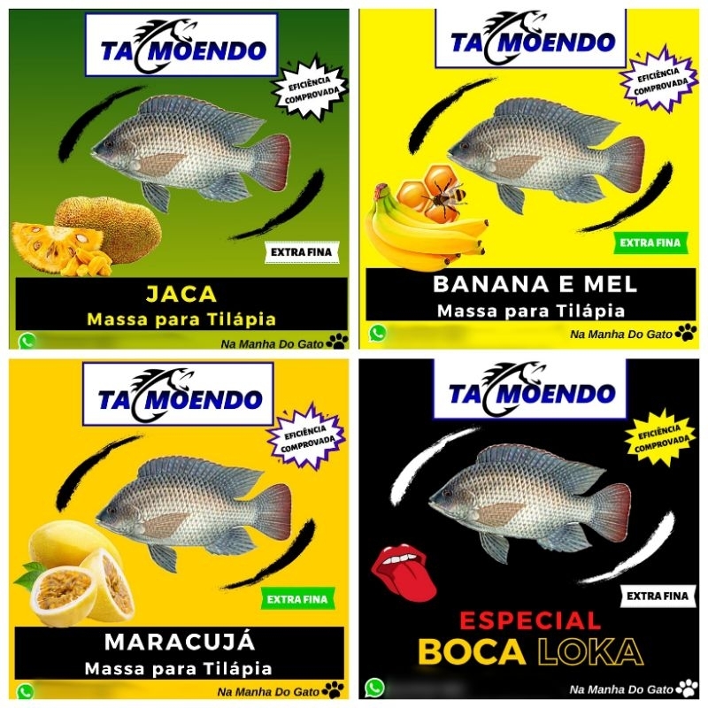 Massa para Tilápia Massa TÁ MOENDO 800 GRAMAS (VÁRIOS AROMAS)