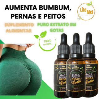 Kit C/3 Maca Peruana Cresce Bumbum Coxas Peitos 30ml Extrato