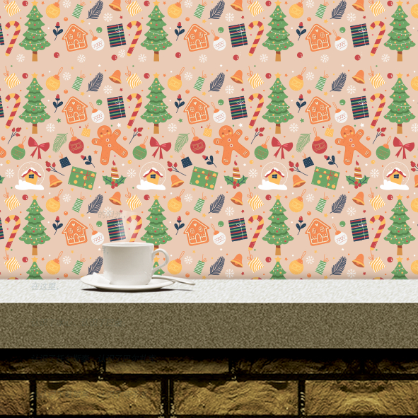 NATAL 2 - PAPEL DE PAREDE  adesivo vinil - para parede, madeira, porta, parede decoração natalina,  presente