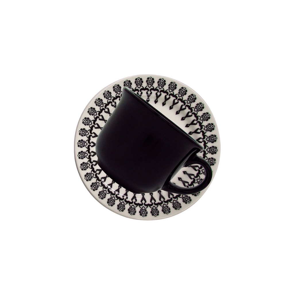 Conjunto de 6 Xícaras Grandes 200ml Com Pires Donna Folk em Oferta na Shopee