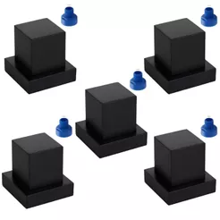 Kit 5 Acabamentos Para Registro Padrão Docol 20 Estrias 1/2 3/4 100% Metal Preto Fosco
