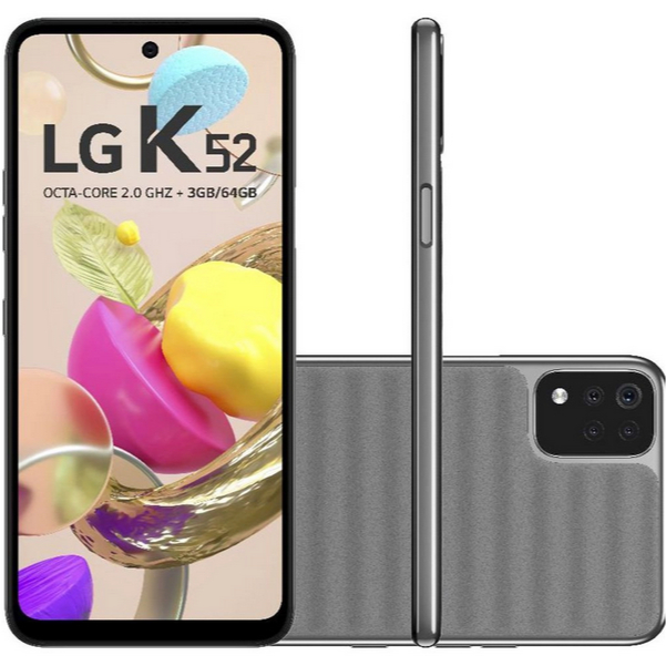 Smartphone LG K52 64GB 4G Octa-Core 3GB RAM - Tela 6,6” Câm. Quádrupla Dual Chip - Exposiç...