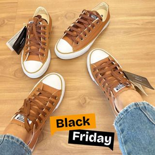 Tenis all star caramelo bege cano baixo