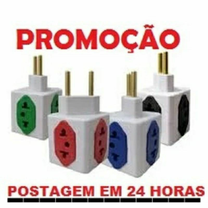 Adaptador Benjamim Cubo 4 tomadas 110/220v- Cores Sortidas