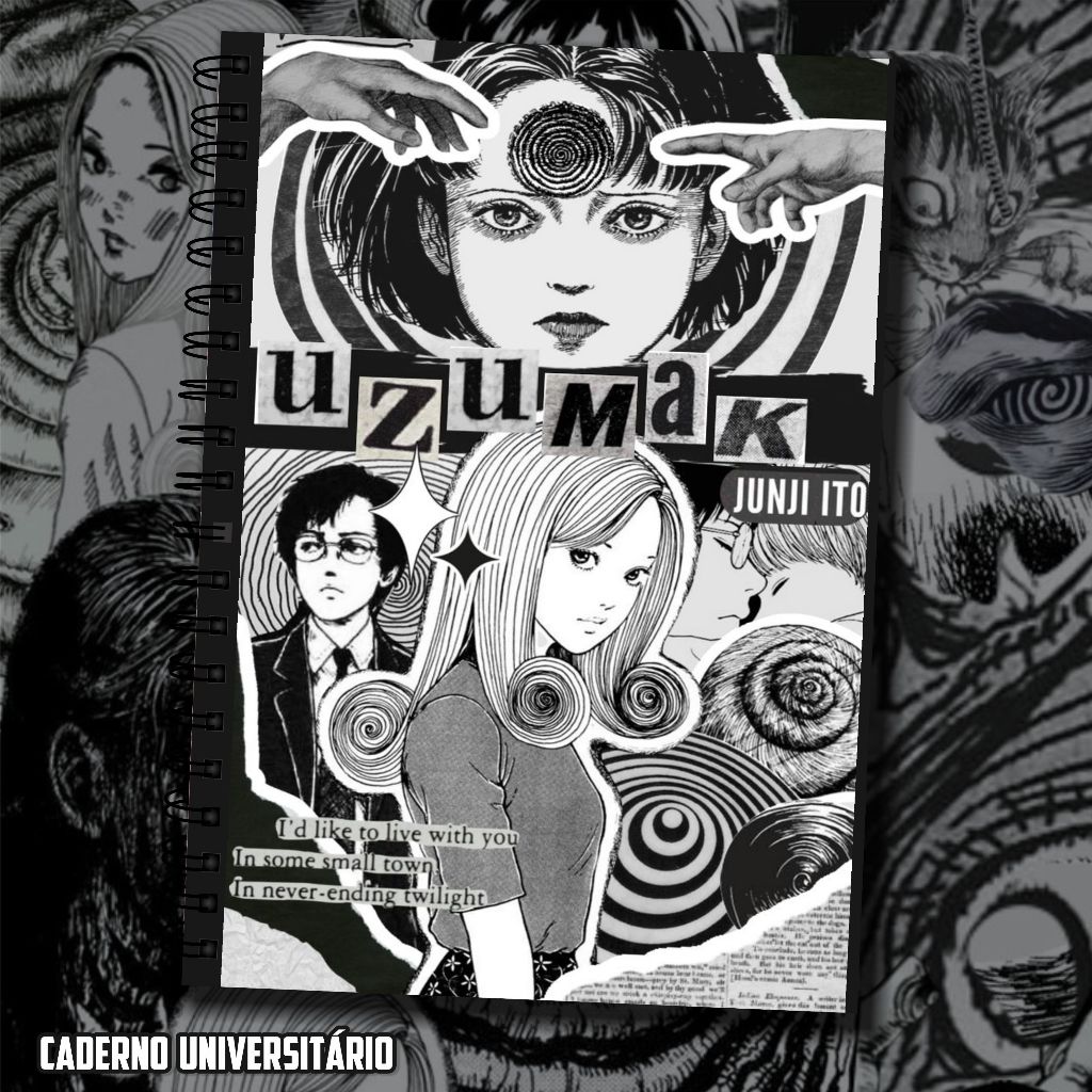 Caderno Universitário Personalizado Uzumaki Junji 1 Mat 96fls - 5 mats 120fls - 10 mats 160 fls - 15 Mats 180fls em Oferta na Shopee