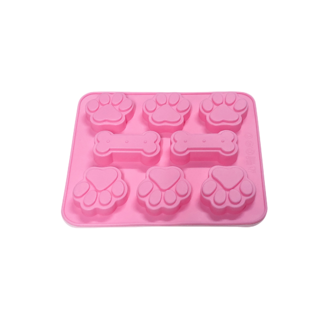Kit 2 Formas De Silicone Molde Patinha ou Patinha e Ossinho P/ Bolo Chocolate Gelo Vela