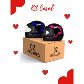 Kit 2 Capacetes Sport Moto 788 Fechado Pro Tork Várias Cores Masculino e Feminino Unissex Viseira Automática Cristal Transparente Par Casal