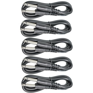 5 Cabos P10-P10 Arcano para guitarra baixo violão com 1 metro cada