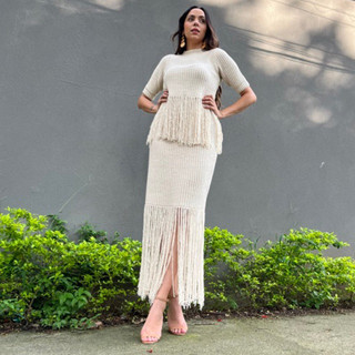 Conjunto feminino Conjunto tricot Blusa e Saia elegante chique festa mulheres poderosas Saias Blusas conjuntos