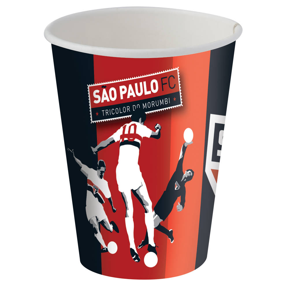 Copo de Papel Lembrancinha São Paulo Futebol 8 Un 200 ml Festcolor - Inspire sua Festa Loja
