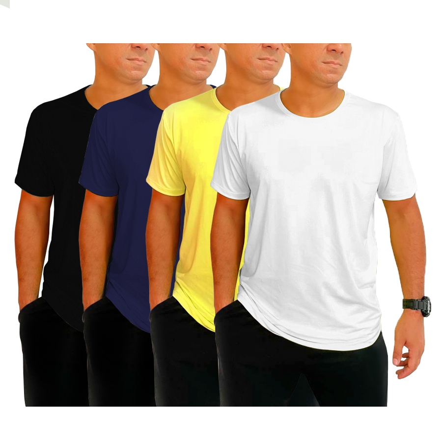 Kit 4 Camisetas Dry Fit Masculina Esportiva para Treino Academia Leve Fitness Anti odor com proteção UV Confortável