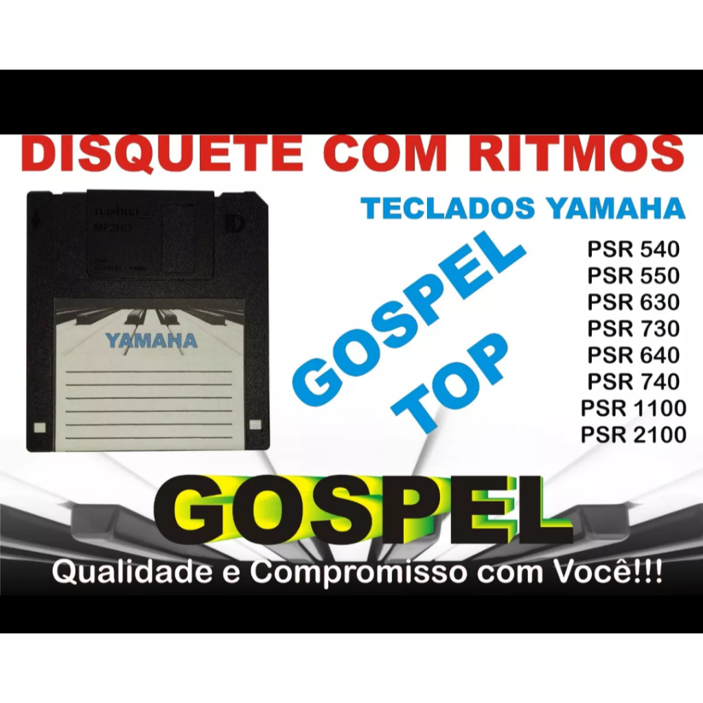 Disquete Gospel para teclados Yamaha Psr 340 - 450 - 550 - 630 - 640 - 730
