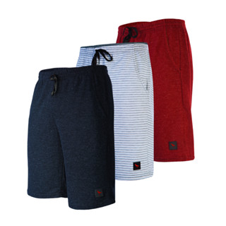 Kit 3 Bermudas Moletom Masculina Cores Sortidas Treino Academia