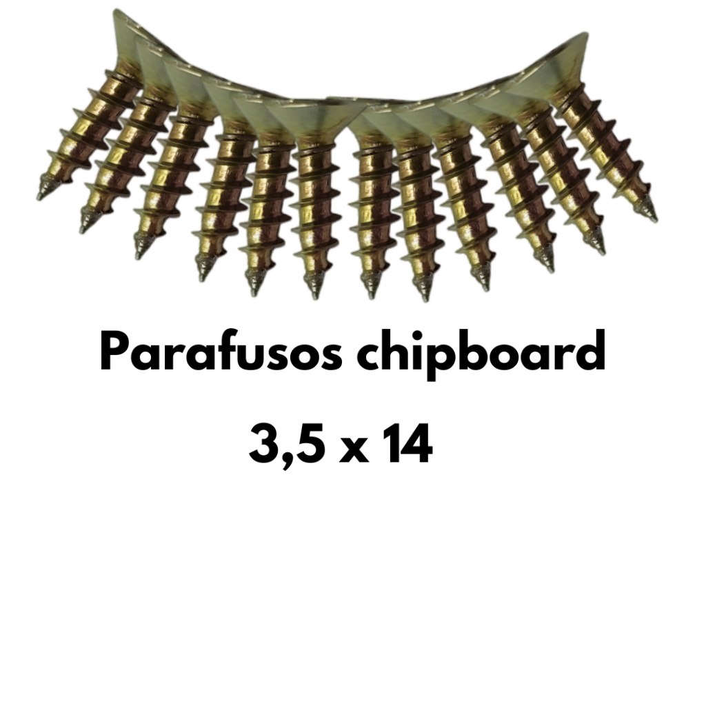 Parafusos Chipboard: Fixação em mdf para corrediça, dobradiça, etc..