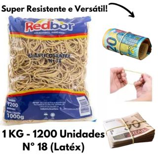 1 Kg Elástico Látex Borracha Pra Dinheiro Papelaria Escolar Escritório N°18 1200 Unidades Red Bor em Oferta na Shopee