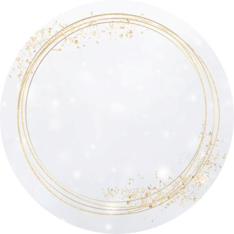 Painel Festa Infantil Redondo geométrico dourado branco, geometrico, arco, suporte incluso. Fazemos personalizado com qualquer tema. Confeccionado em Lona fosca, impressão de alta resolução. cenário Circular p/ Decoração de festa infantil