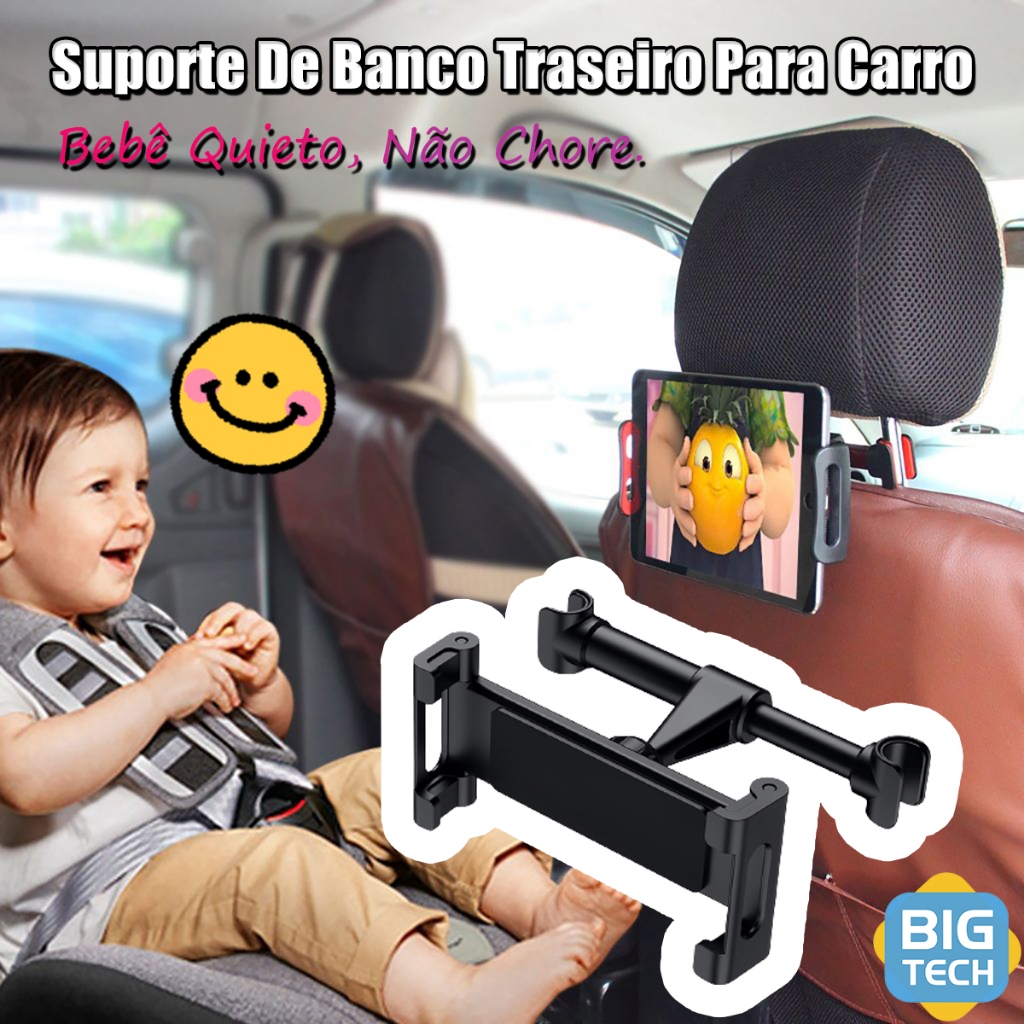 Suporte Para Carro Suporte De Cabeça Do Encosto Banco Traseiro Carro Porta Celular Ajustável 360º Rotação De Tela Para Passageiros De Trás 082