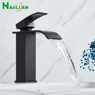 Torneira Cascata Misturador para Banheiro Lavatorio Dourada/Preto de Bancada Mesa Monocomando Água Quente e Fria Metal em Oferta na Shopee