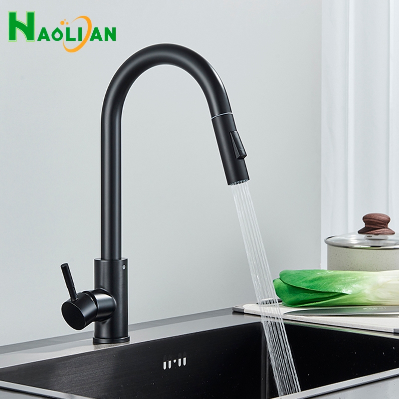 Torneira Para Cozinha Gourmet Misturador Monocomando Em Aço Inox Mono Comando Preto Puxar O Bico em Oferta na Shopee