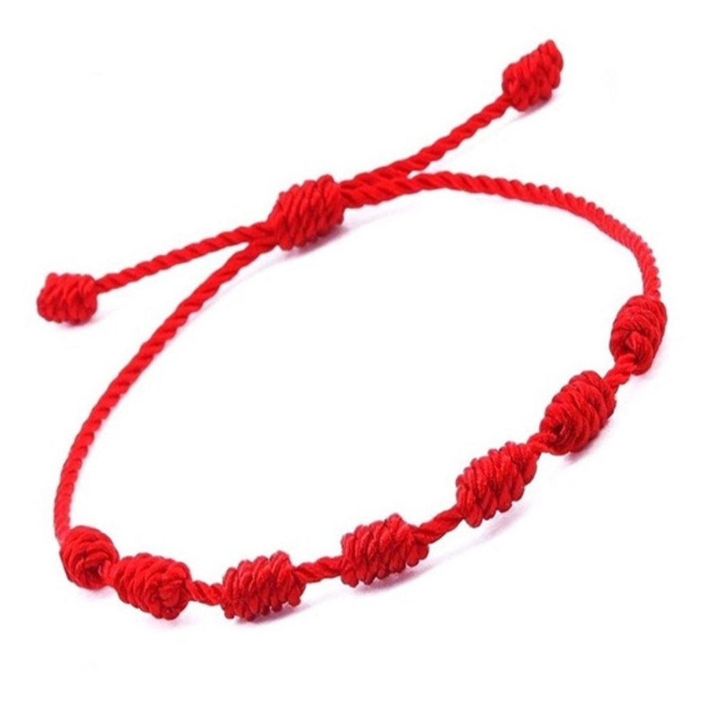pulseiras originais de sete nós da Cabala vermelha, trazem boa sorte, protegem a família e os amigos em Oferta na Shopee
