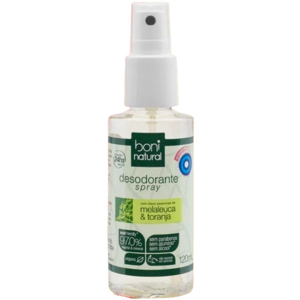 Desodorante Spray Natural Melaleuca e Toranja Vegano 120ml Boni