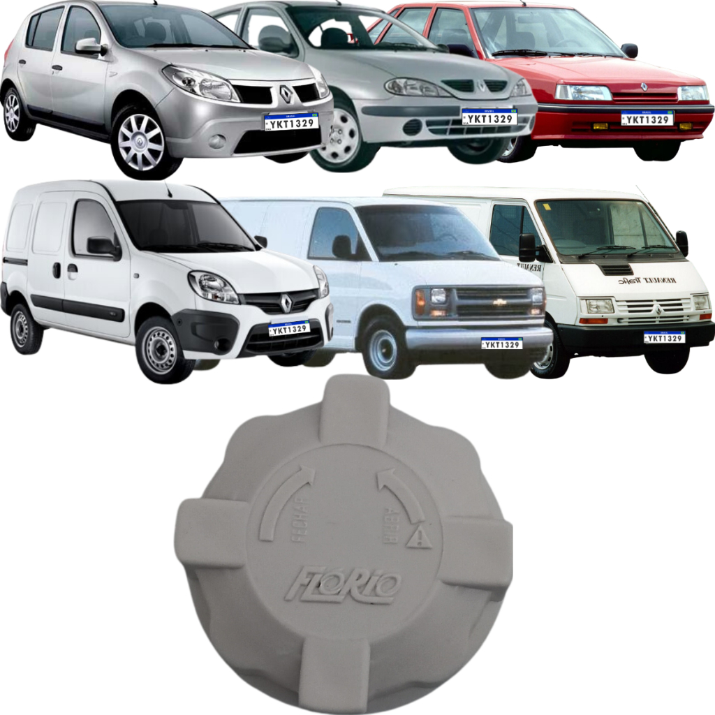Tampa Reservatório Radiador Flório Sandero Logan Clio Kangoo em Oferta na Shopee