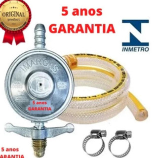 Registro Regulador de Gás + Mangueira + Abraçadeiras