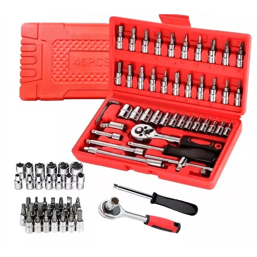 Conjunto de soquete ferramenta de reparo de carro chave de catraca - kit de ferramentas de reparação 46PEÇAS