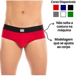 Cueca Masculina Adulto Slip Algodão Confortável e com Costura Reforçada