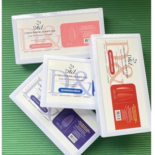 Caixa de unha postiça soft gel d&z com 500 unidades modelos em Oferta na Shopee