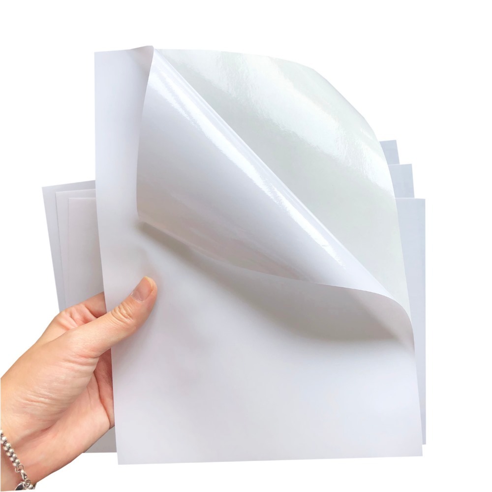 10 Adesivos Vinil A4 Glossy Brilho Branco Jato De Tinta Premium A4 Prova Dágua