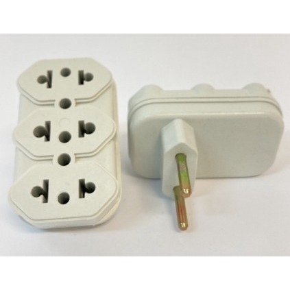 Adaptador de tomada Pino lateral - TRIPLO