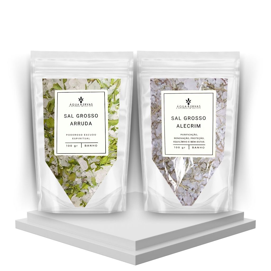 Sal Grosso e Ervas para Banho com Alecrim e Arruda Natural Mistico