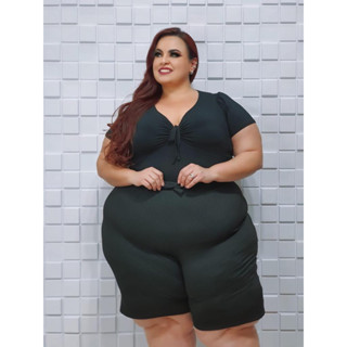 Short Bermuda Malha Canaleda Plus Size